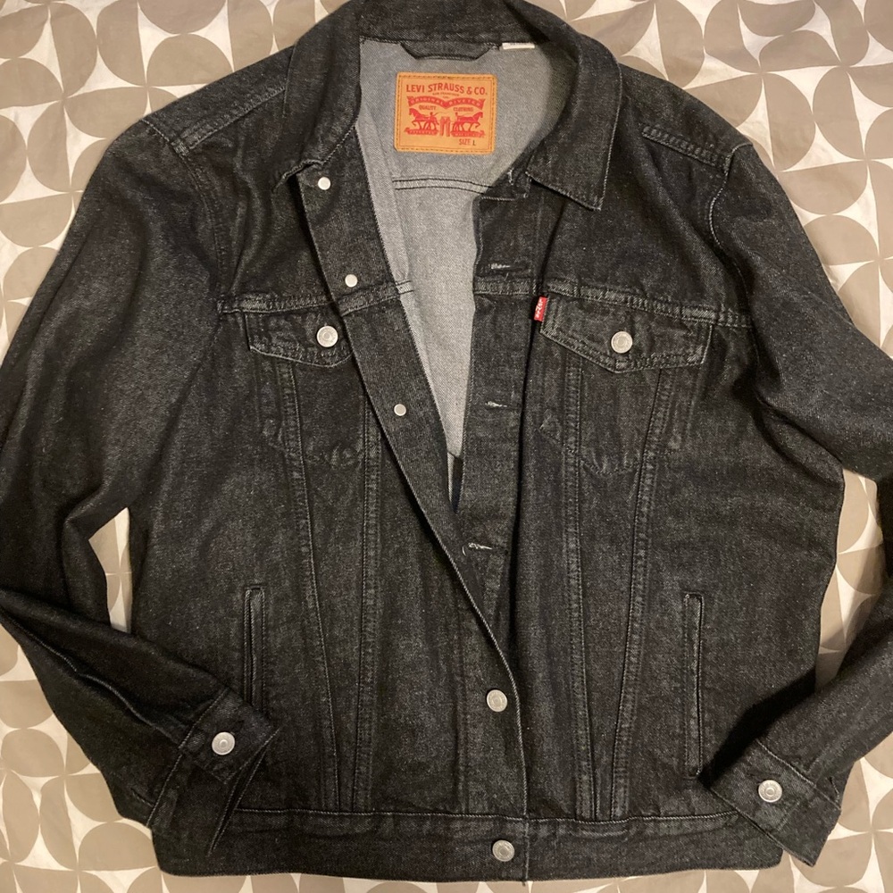 Levi's Black Denim Trucker Jacket for Men Size L